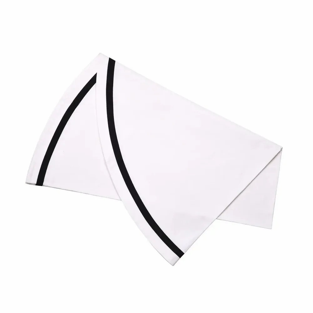 Nappes - Nappe ronde Rayures – Ruban noir (Style bistrot français) - ROSEBERRY HOME