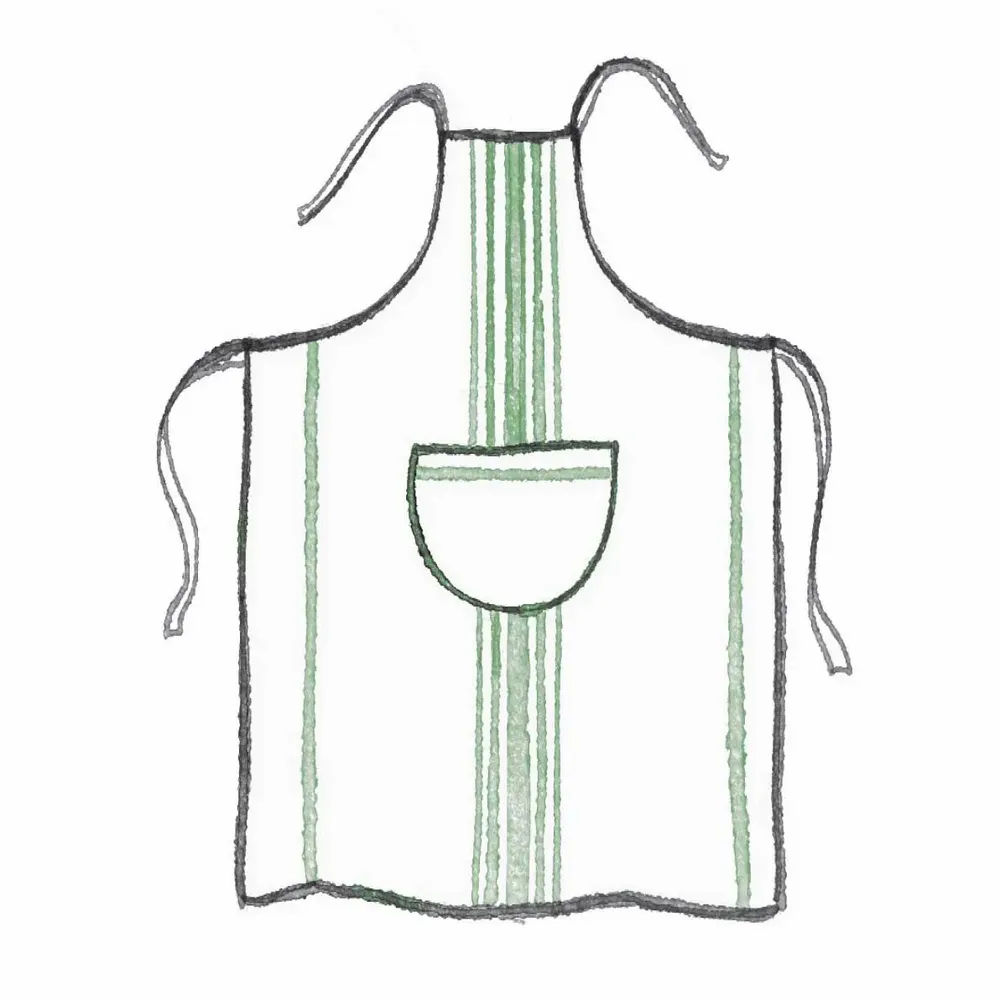 Linge d'office - Tablier à col en V - ML FABRICS