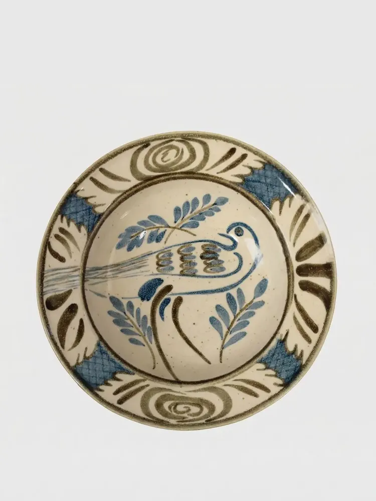 Assiettes au quotidien - Assiette à soupe en grès Lusitano Bird peinte à la main - HOUSE OF CAPRICORN