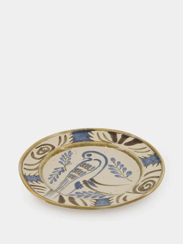 Everyday plates - Hand-Painted Lusitano Bird Stoneware Dessert Plate - HOUSE OF CAPRICORN