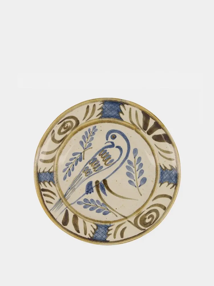 Everyday plates - Hand-Painted Lusitano Bird Stoneware Dessert Plate - HOUSE OF CAPRICORN
