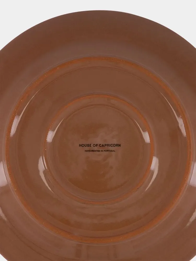 Everyday plates - Hand-Painted Viana Black Stoneware Dinner Plate - HOUSE OF CAPRICORN