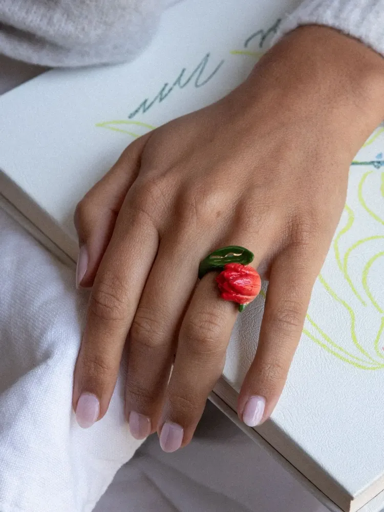 Jewelry - Red Tulip ring - Valentine's Day - NACH