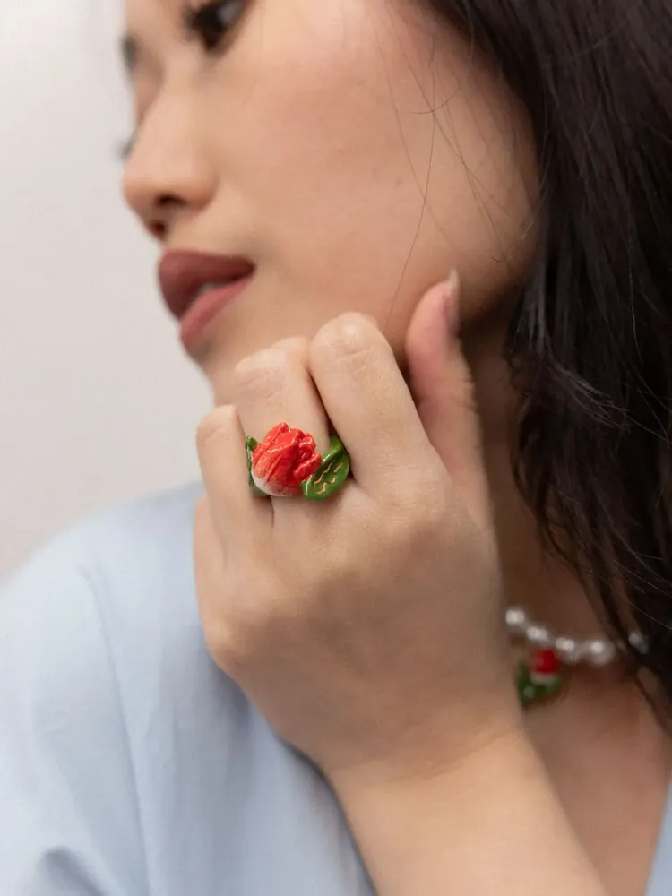 Jewelry - Red Tulip ring - Valentine's Day - NACH