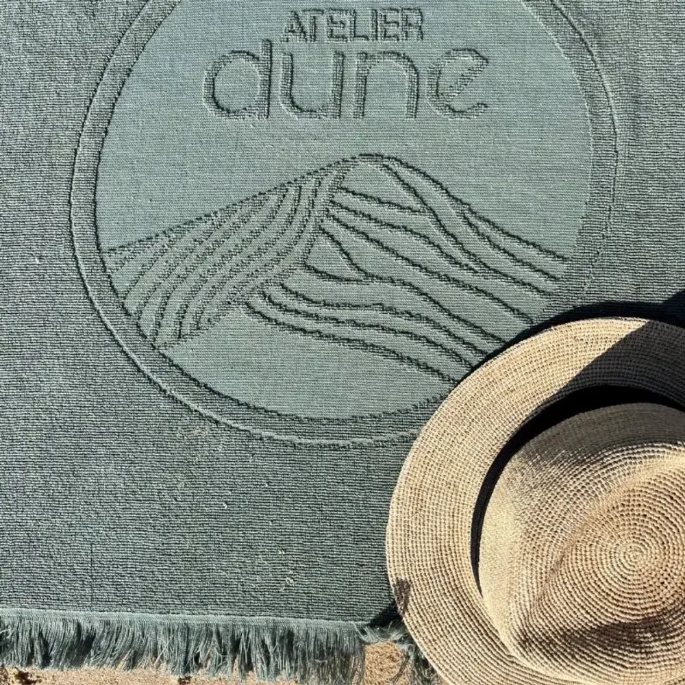 Serviettes de bain - Drap de plage Double face Premium coton Bio - Sauge - ATELIER DUNE