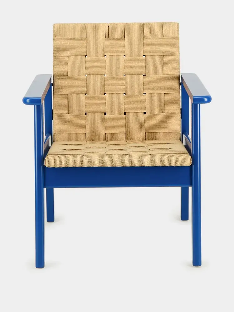 Armchairs - Medeiros Blue Beech Wood Armchair - HOUSE OF CAPRICORN
