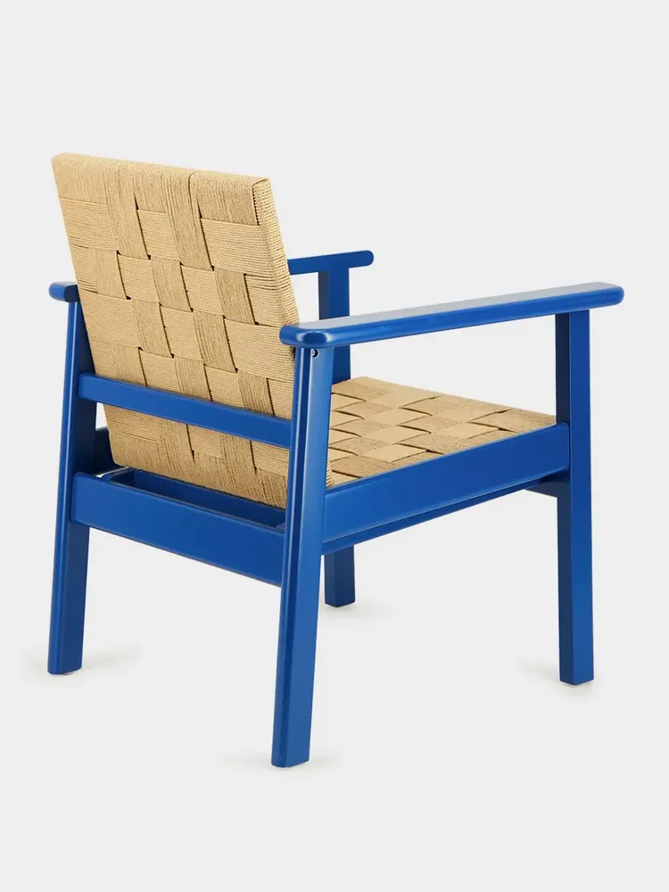 Armchairs - Medeiros Blue Beech Wood Armchair - HOUSE OF CAPRICORN