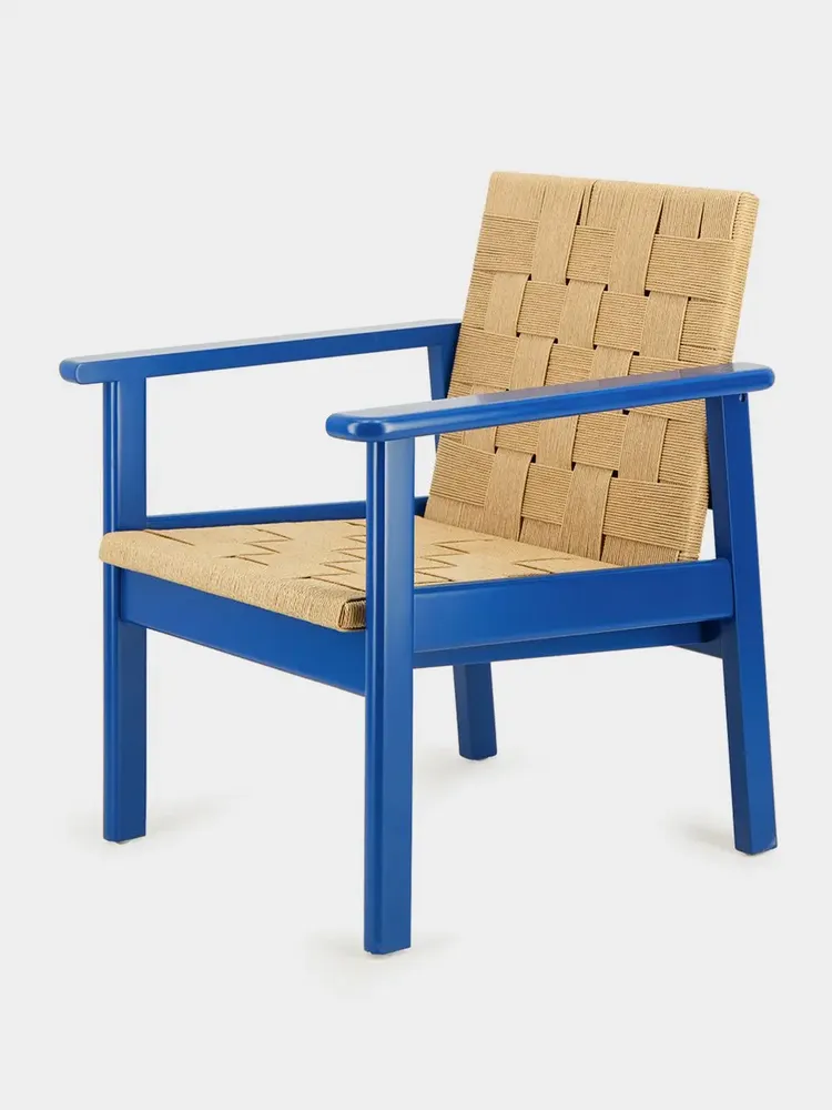 Armchairs - Medeiros Blue Beech Wood Armchair - HOUSE OF CAPRICORN
