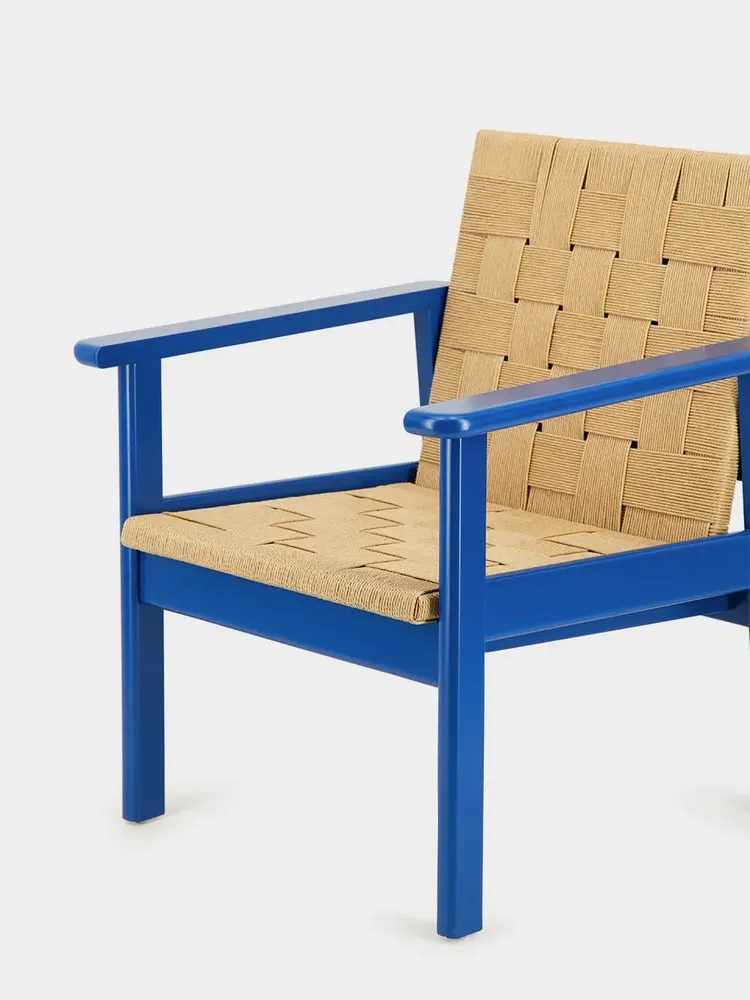 Armchairs - Medeiros Blue Beech Wood Armchair - HOUSE OF CAPRICORN