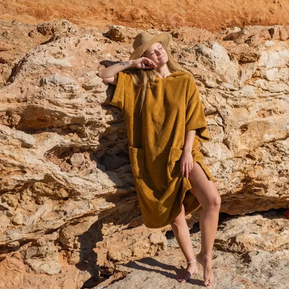 Serviettes de bain - Poncho bain Luxe BIO - Sauge - ATELIER DUNE