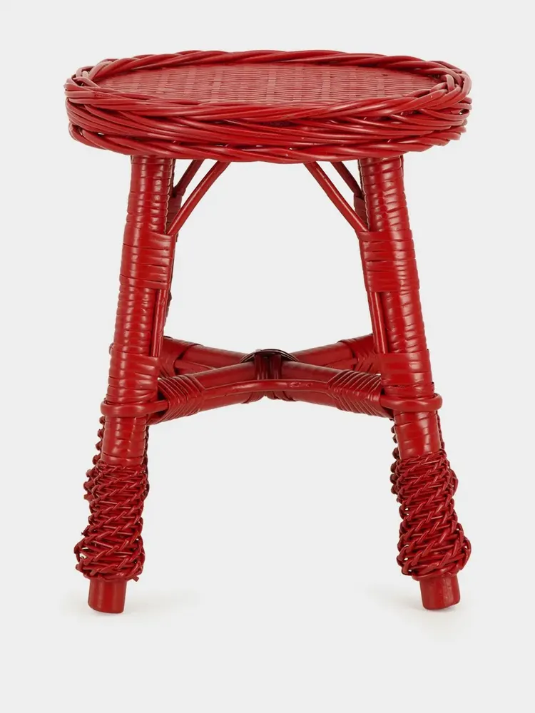 Tabourets - Handmade Furnas Red Wicker Stool - HOUSE OF CAPRICORN