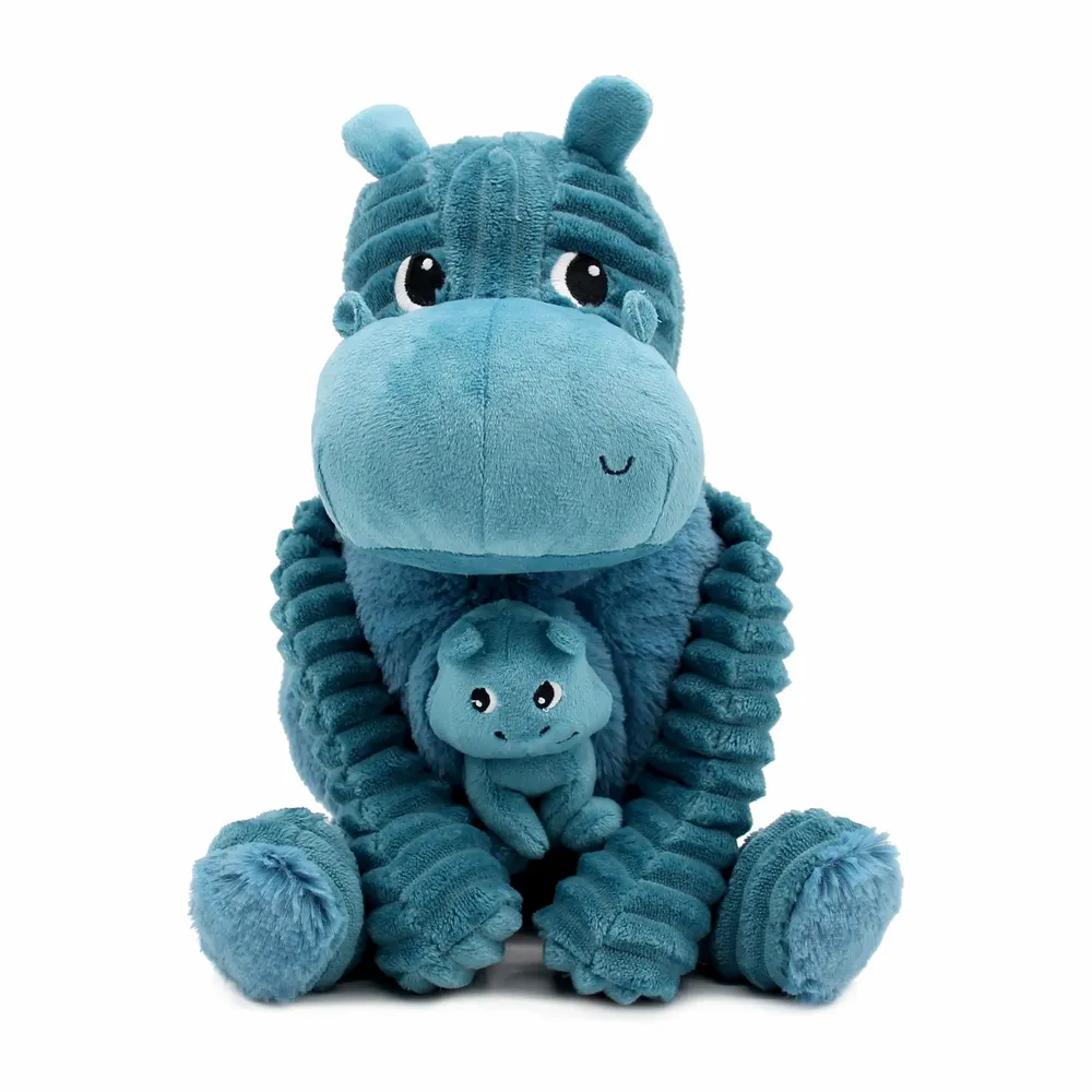 Gifts - Plush Hippopotamus mom-baby Les Ptipotos - LES DEGLINGOS
