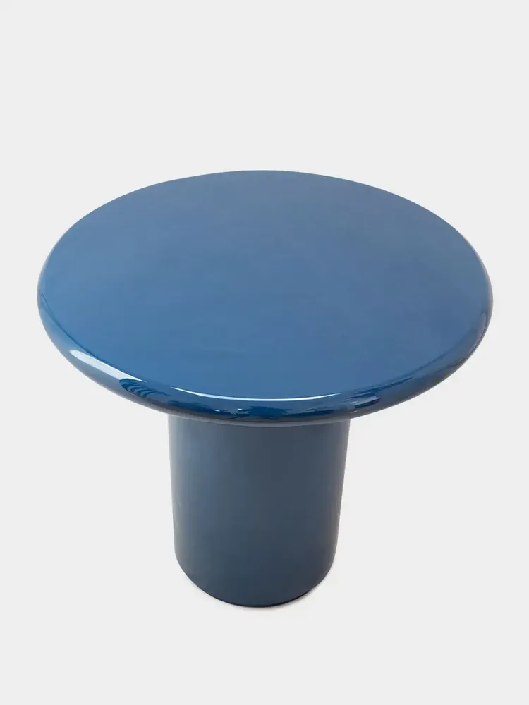 Other tables - Amendoeira Petrol Blue Lacquered Wood Side Table - HOUSE OF CAPRICORN