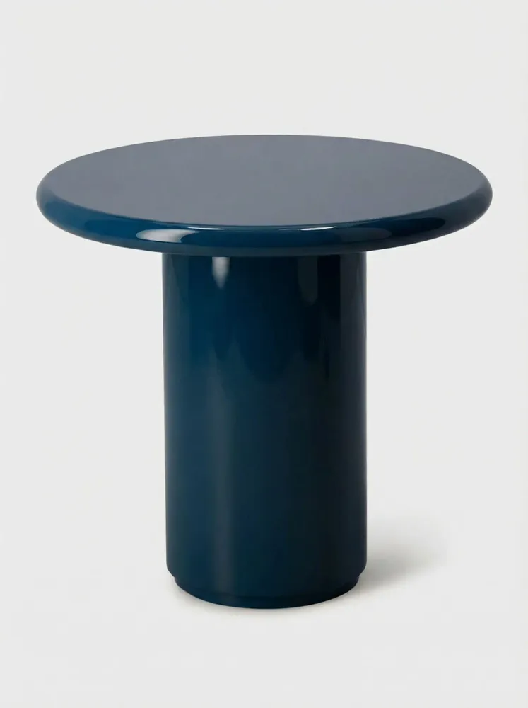 Other tables - Amendoeira Petrol Blue Lacquered Wood Side Table - HOUSE OF CAPRICORN