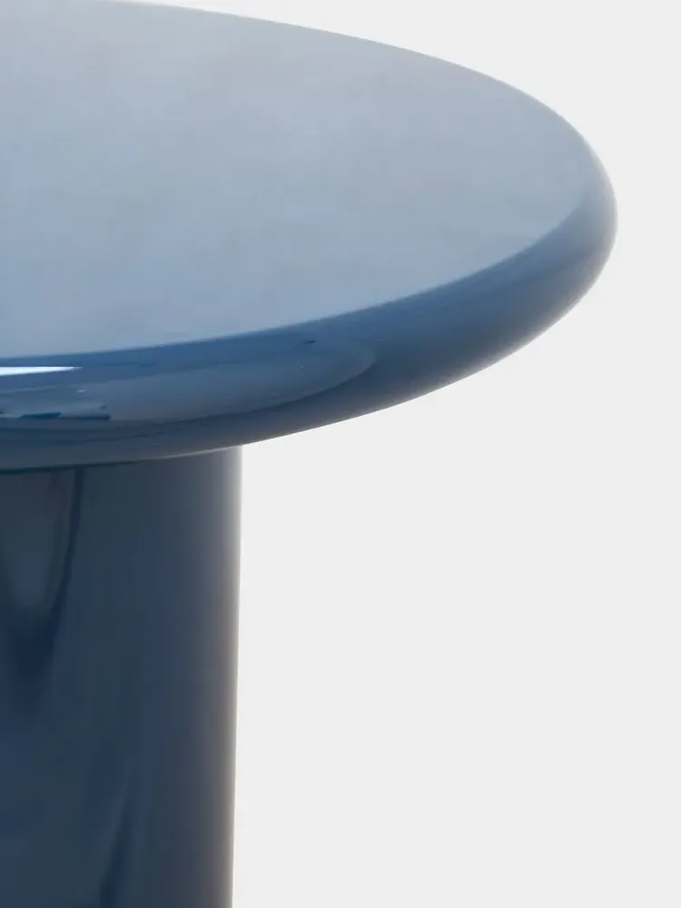 Other tables - Amendoeira Petrol Blue Lacquered Wood Side Table - HOUSE OF CAPRICORN