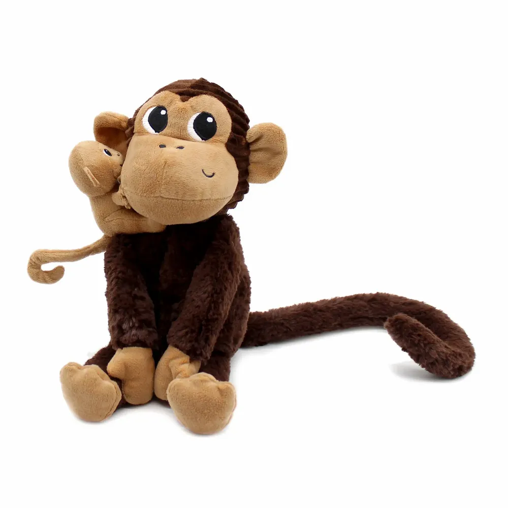 Peluches - Peluche Singe maman-bébé Zazou Les Ptipotos - LES DEGLINGOS