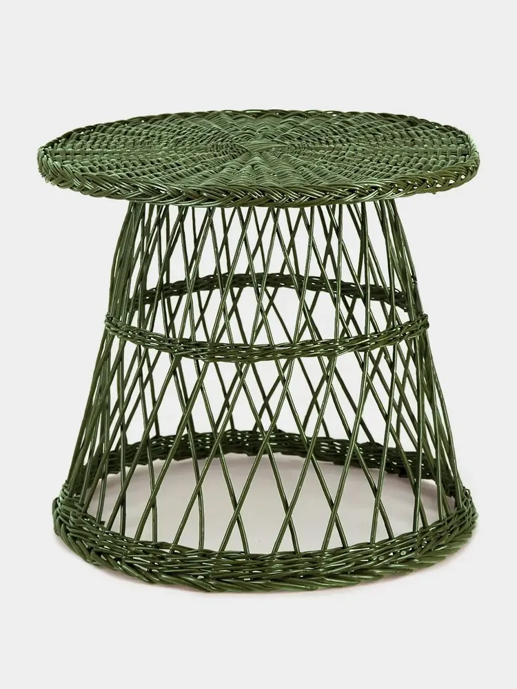 Autres tables  - Handmade Furnas Green Wicker Side Table - HOUSE OF CAPRICORN
