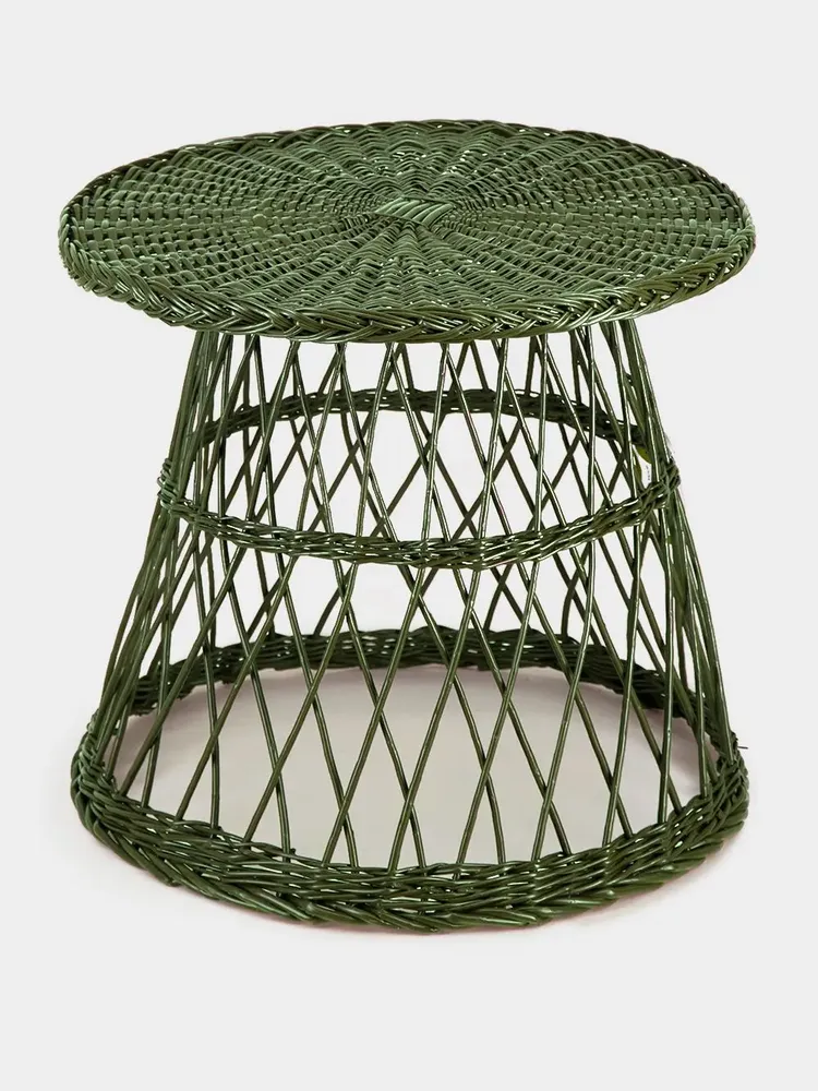 Autres tables  - Handmade Furnas Green Wicker Side Table - HOUSE OF CAPRICORN