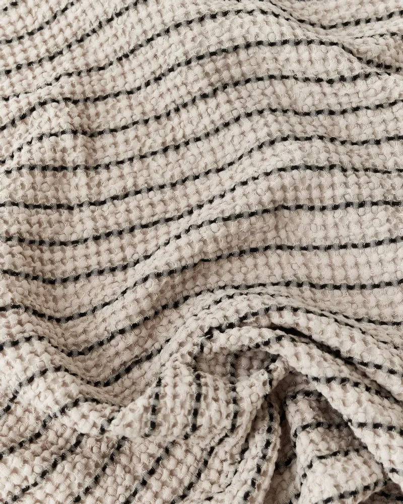 Throw blankets - Striped waffle throw blanket - MAGICLINEN