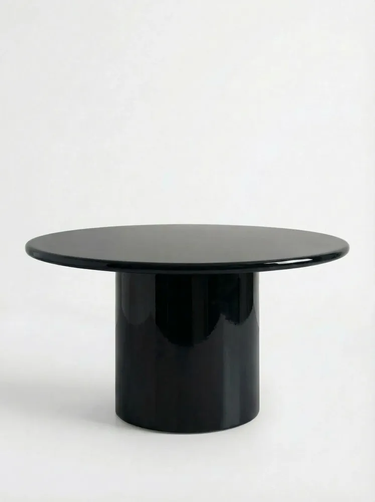 Tables Salle à Manger - Amendoeira Black Lacquered Wood Round Dining Table - HOUSE OF CAPRICORN