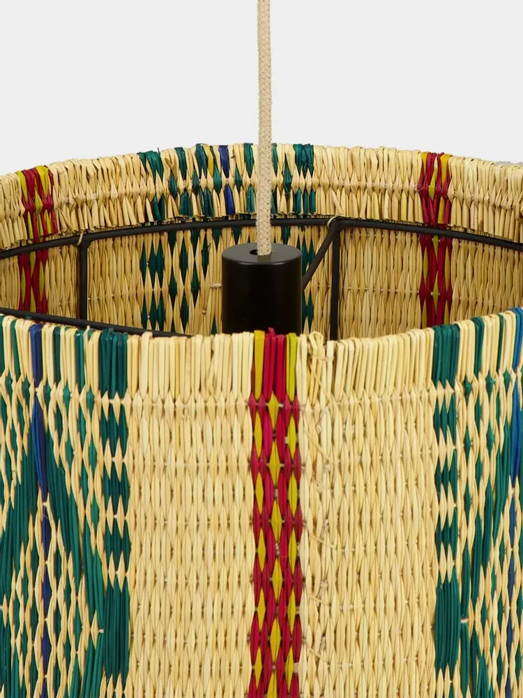 Plafonniers - Handmade Coruche Natural and Multicolour Reed Ceiling Lamp - HOUSE OF CAPRICORN