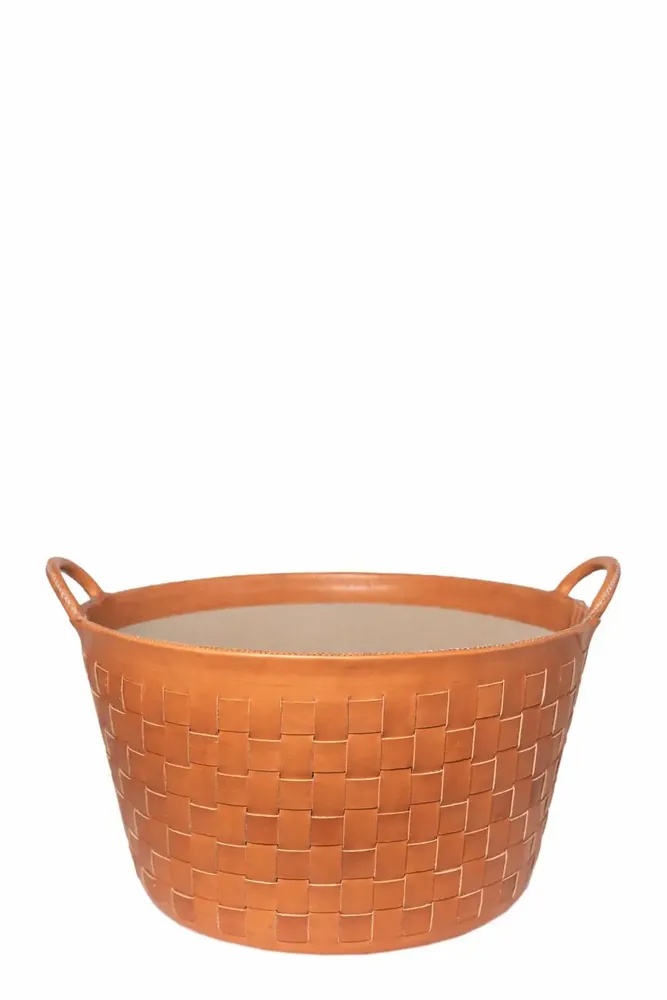 Decorative objects - Leather braided basket - SOL & LUNA