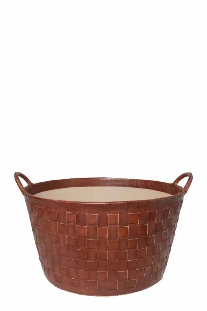 Decorative objects - Leather braided basket - SOL & LUNA
