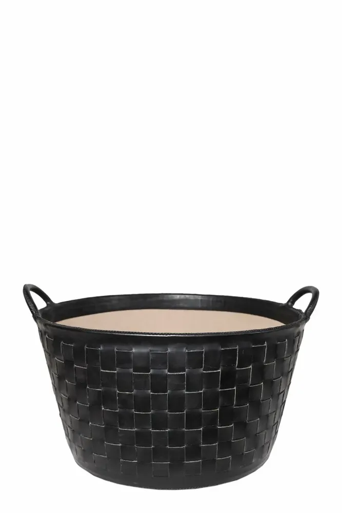 Decorative objects - Leather braided basket - SOL & LUNA