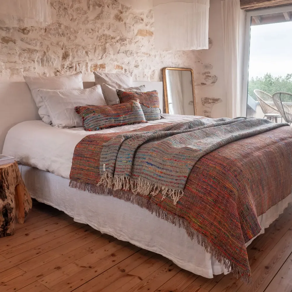 Decorative objects - Fringed throw TATOO 140x200cm - BED AND PHILOSOPHY