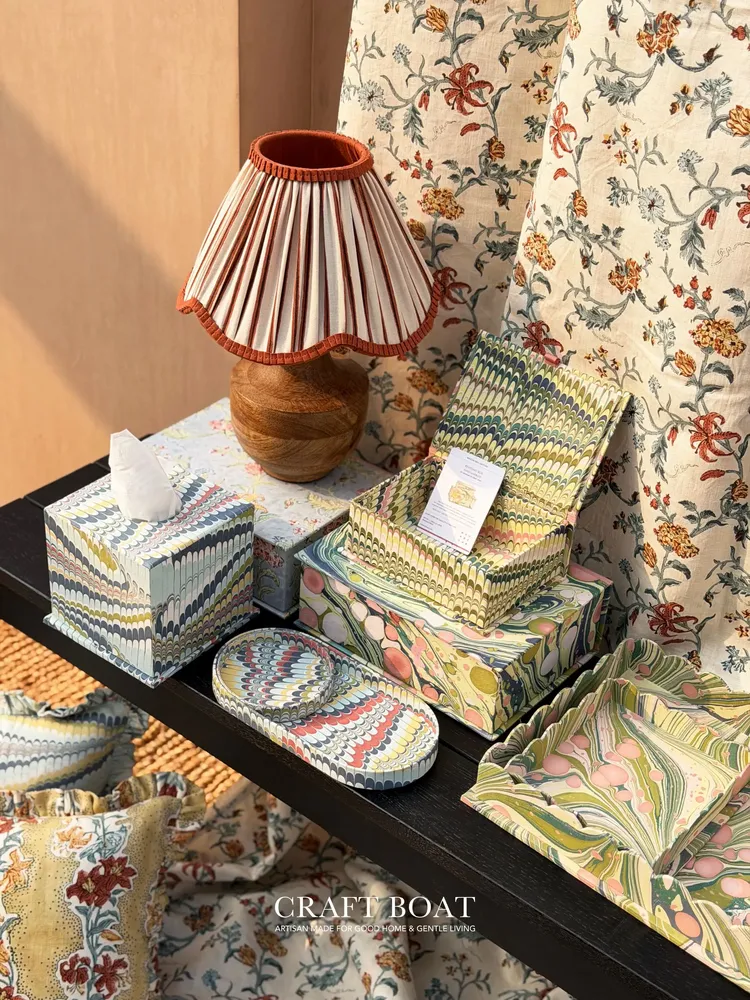 Napkins - BLOCK-PRINTED LINEN NAPKIN SET OF 2 - MUSTARD MEHER - CRAFT BOAT