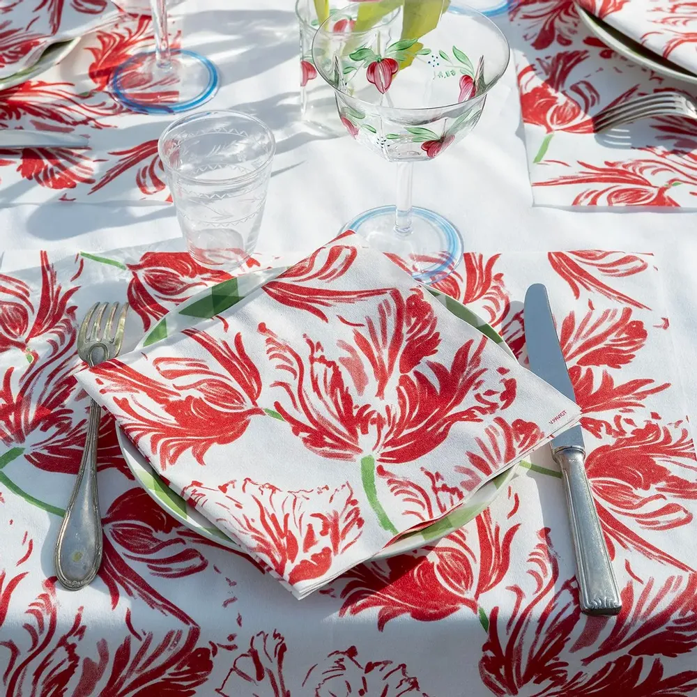 Napkins - RED TULIP - FRANÇOISE PAVIOT