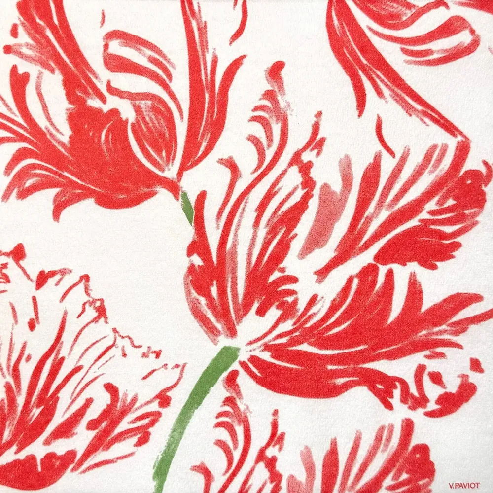 Napkins - RED TULIP - FRANÇOISE PAVIOT