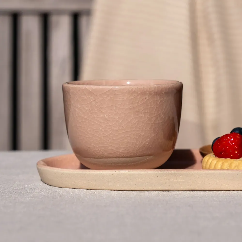 Mugs - Soft cups stoneware crackled/glass glaze - KINTA