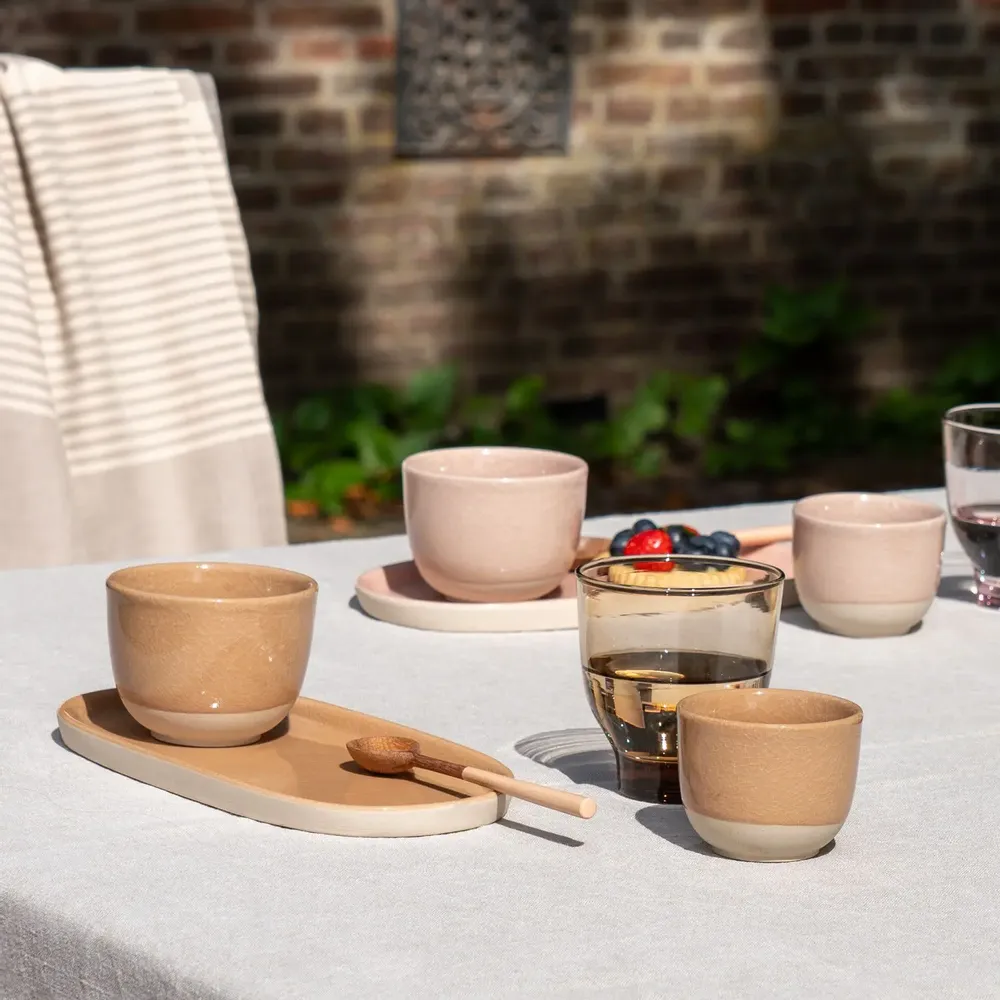 Mugs - Soft cups stoneware crackled/glass glaze - KINTA