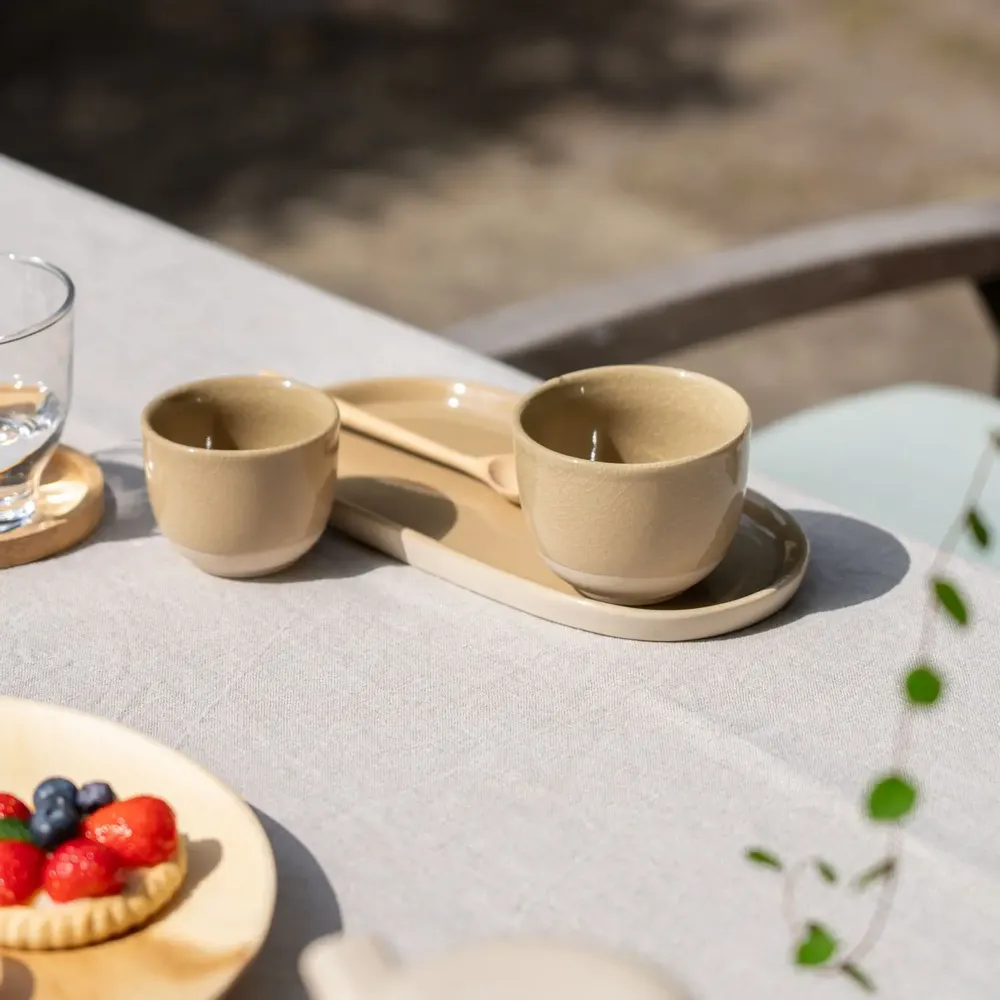 Mugs - Soft cups stoneware crackled/glass glaze - KINTA