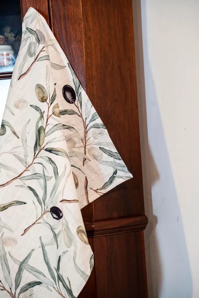Kitchen linens - OLIVE PRINT LINEN TEA TOWEL - NEW DIFFUSION SRL - PROGETTI TESSILI