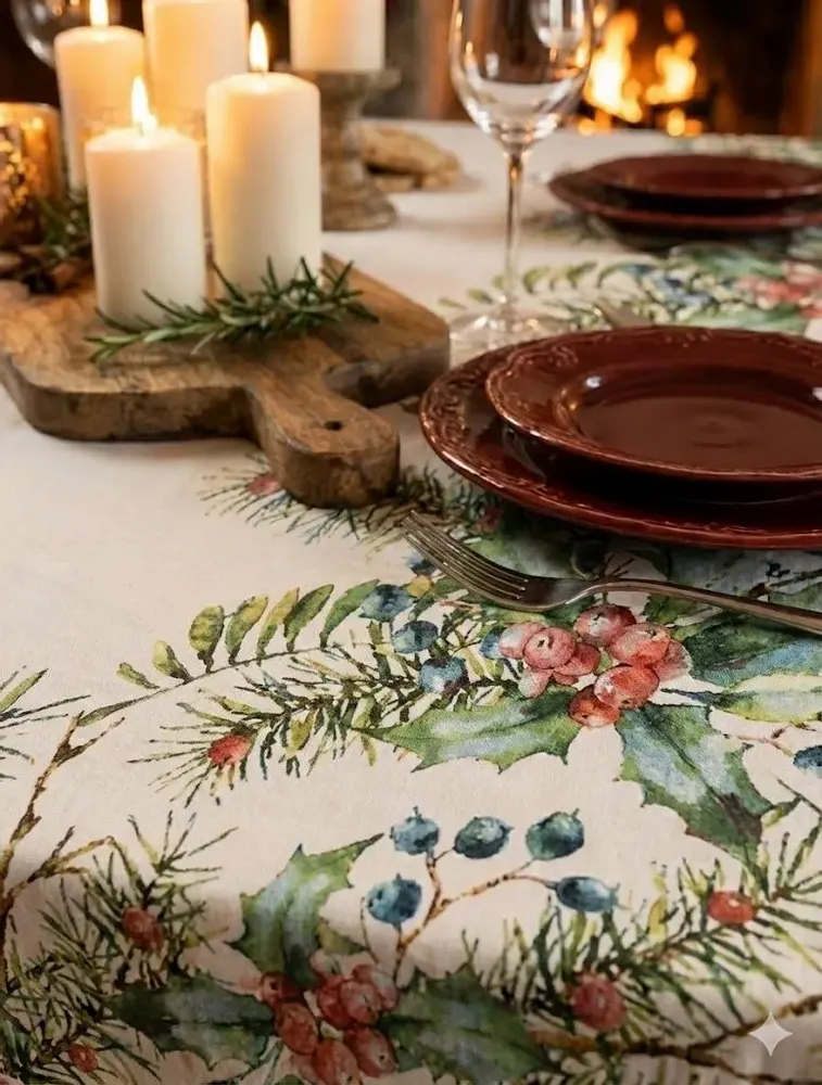 Linge de table textile - PASELLA 1972  tablecloth: christmas 03 - PASELLA 1972 JOYFUL TABLECLOTH