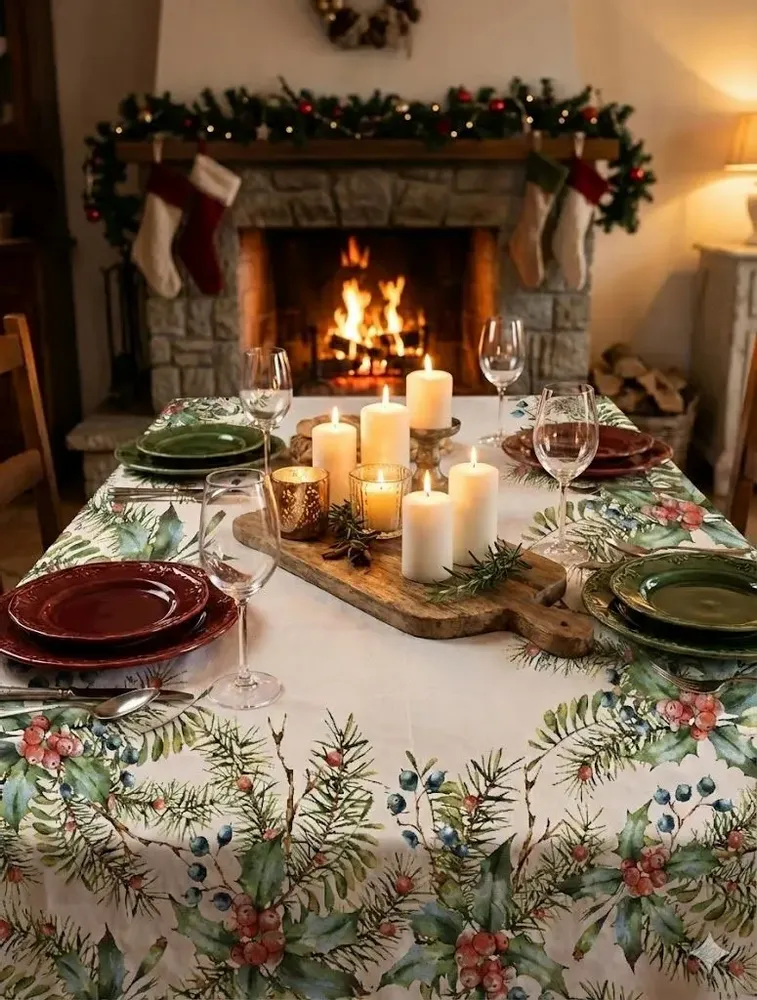 Linge de table textile - PASELLA 1972  tablecloth: christmas 03 - PASELLA 1972 JOYFUL TABLECLOTH