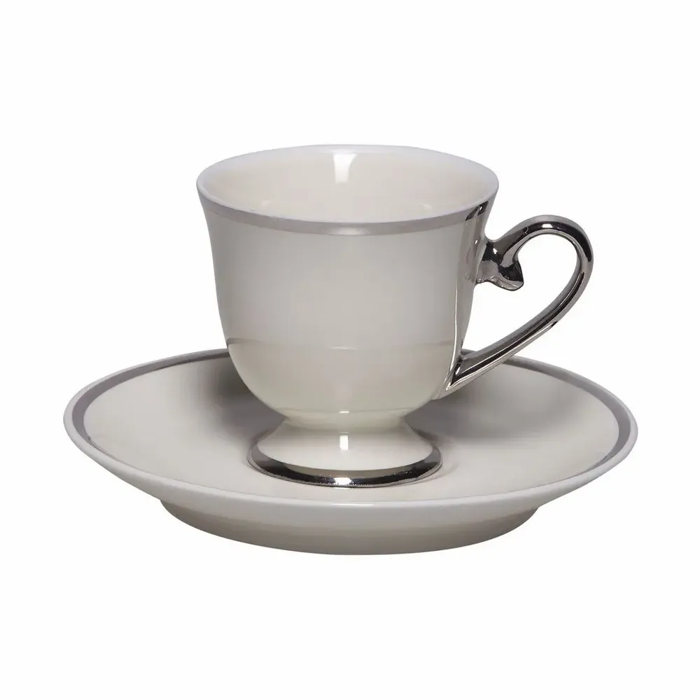 Tea and coffee accessories - Coffee Pleasures Coffee Cup Set For 2 (4 Pcs) - ANATOLI