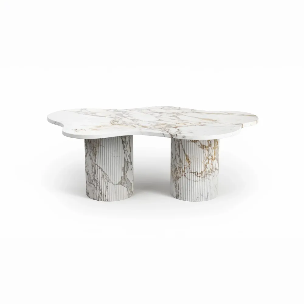 Tables de jardin - Nunoca - Tables basses - Marbre Calacatta Oro - 130X80X40 cm - STONE VALLEY