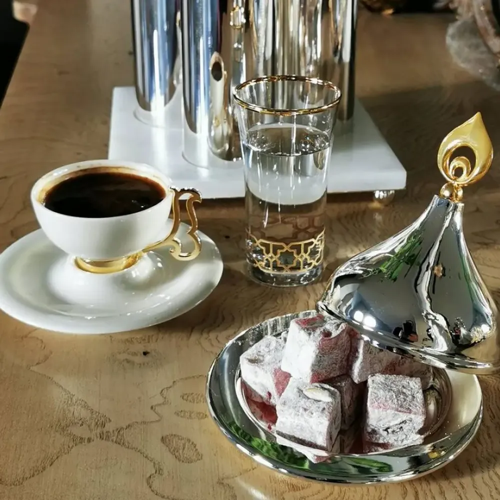 Tea and coffee accessories - Grace Coffee Cup Set For 2 (4 Pcs) Porcelain - ANATOLI