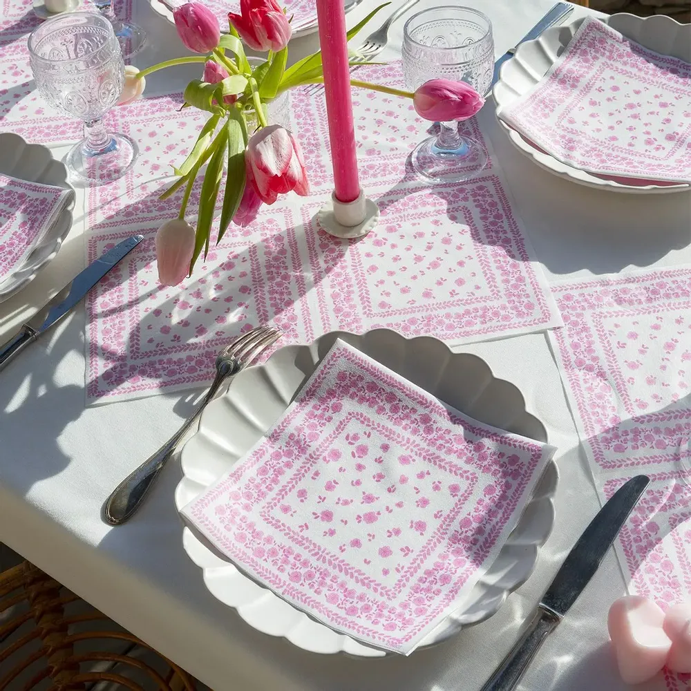 Napkins - PINK BANDANA - FRANÇOISE PAVIOT