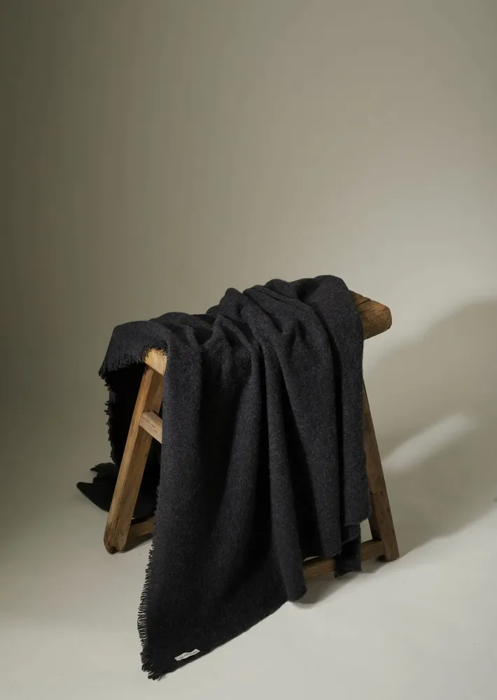 Plaids - SOFT FELTED CASHMERE BLANKET - MIRROR IN THE SKY CASHMERE