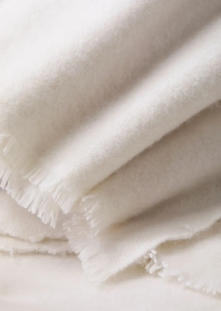 Plaids - SOFT FELTED CASHMERE BLANKET - MIRROR IN THE SKY CASHMERE