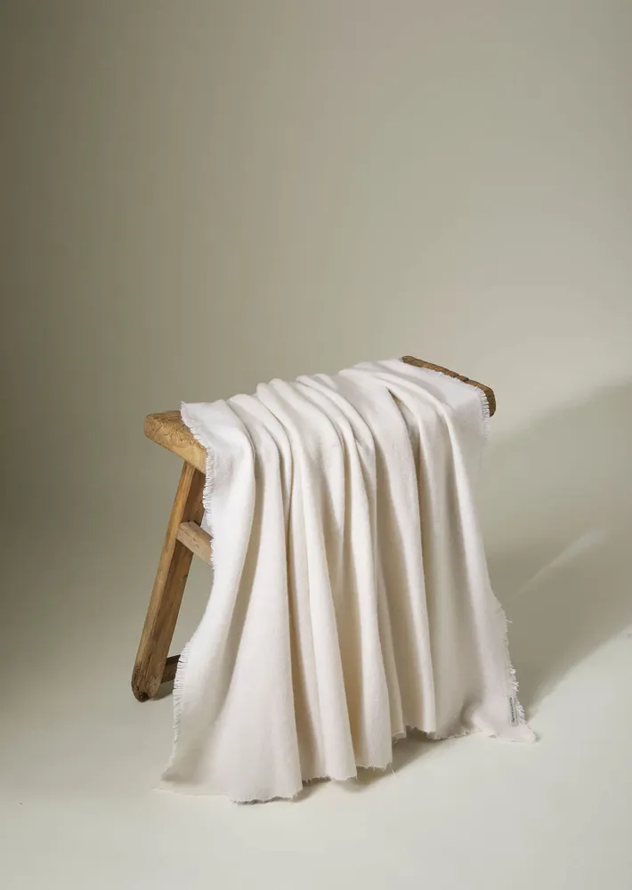 Plaids - SOFT FELTED CASHMERE BLANKET - MIRROR IN THE SKY CASHMERE