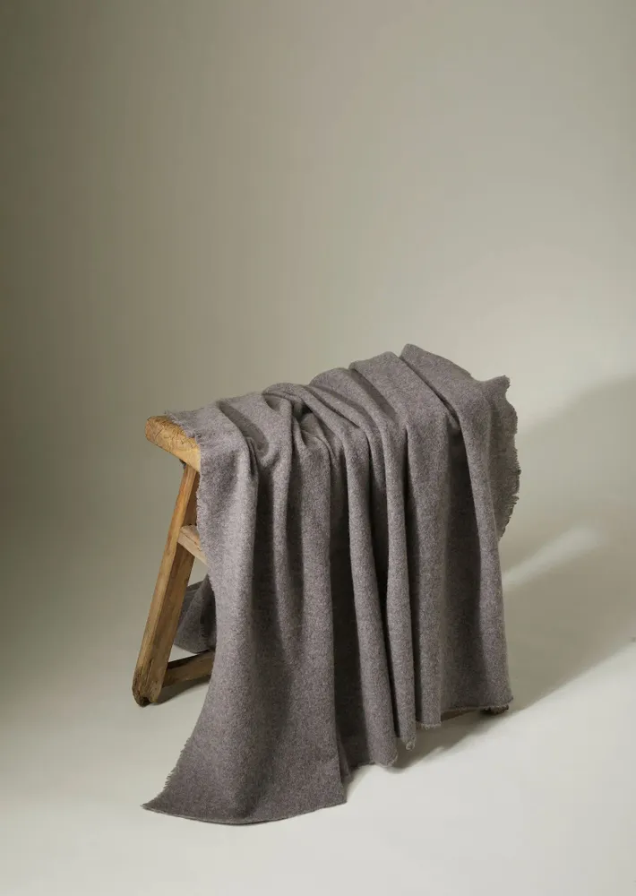 Plaids - SOFT FELTED CASHMERE BLANKET - MIRROR IN THE SKY CASHMERE