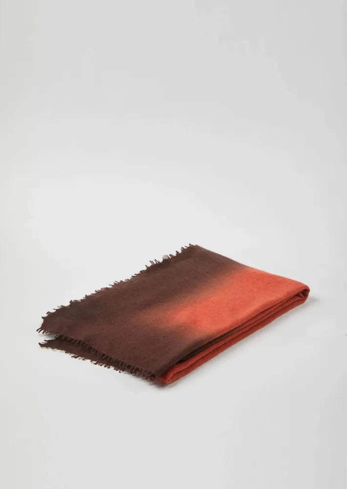 Throw blankets - OPEN KNITTED THROW DIP DYE - MIRROR IN THE SKY CASHMERE