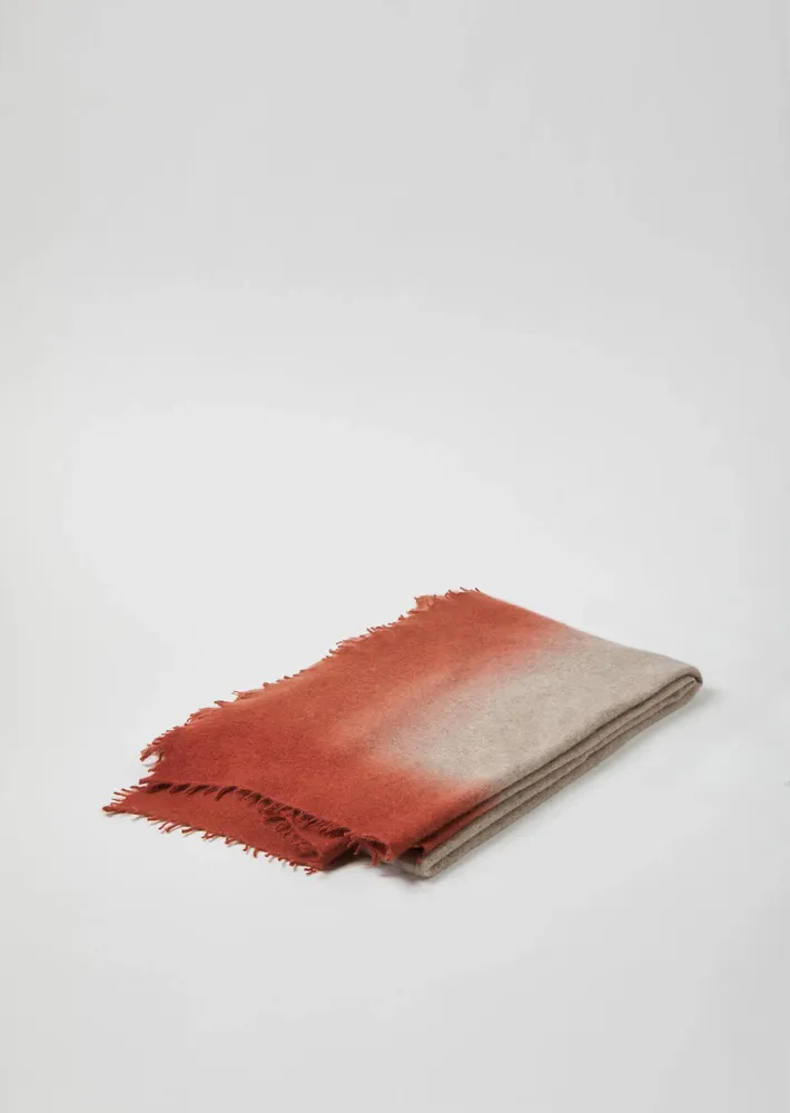 Throw blankets - OPEN KNITTED THROW DIP DYE - MIRROR IN THE SKY CASHMERE