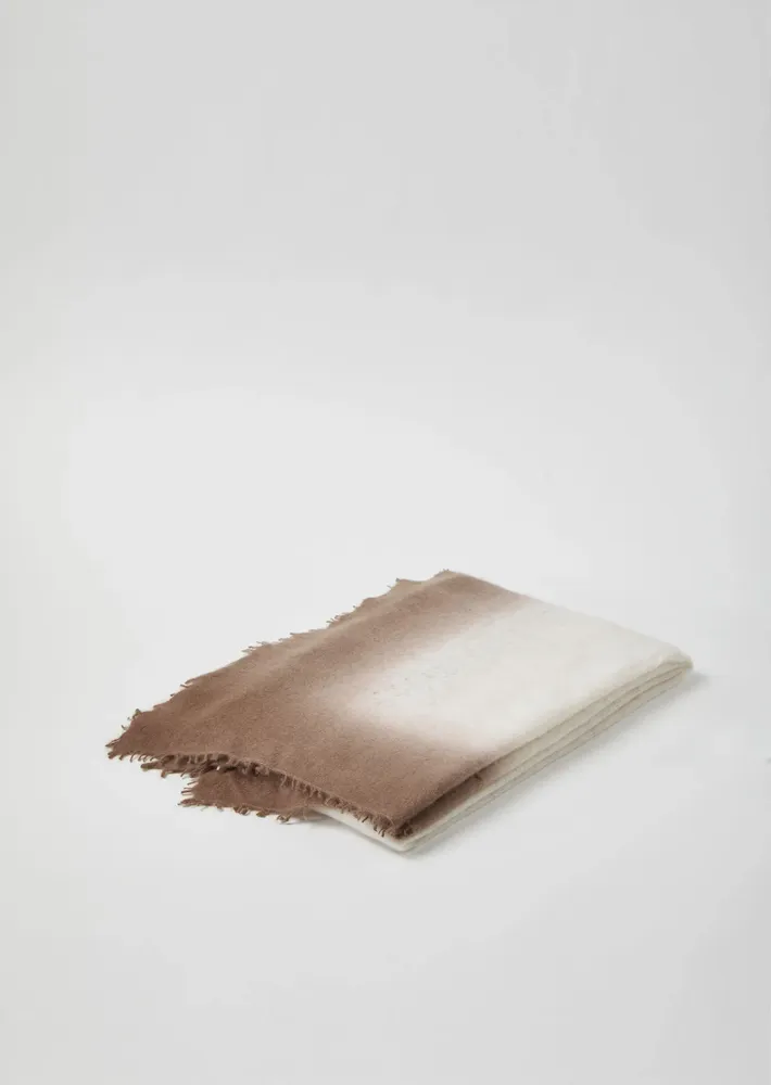 Throw blankets - OPEN KNITTED THROW DIP DYE - MIRROR IN THE SKY CASHMERE