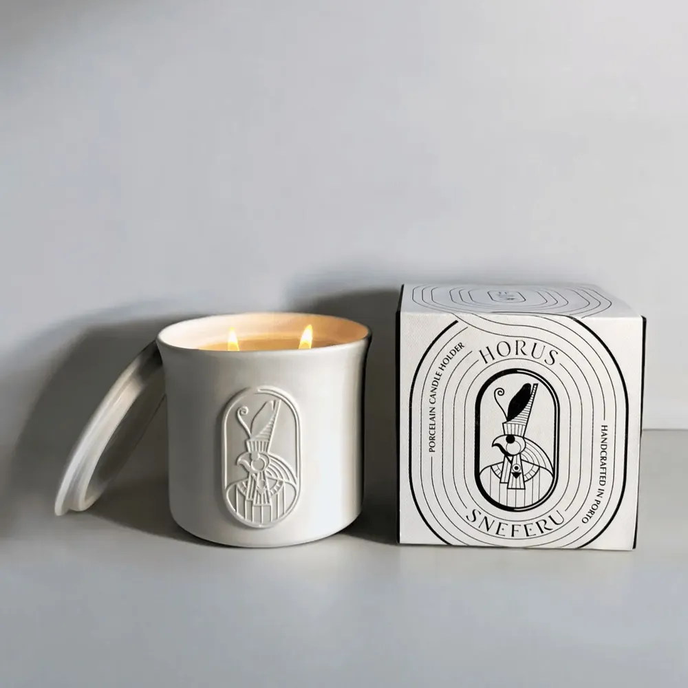 Candles - Big Horus Porcelain Scented Candle 450g - SNEFERU